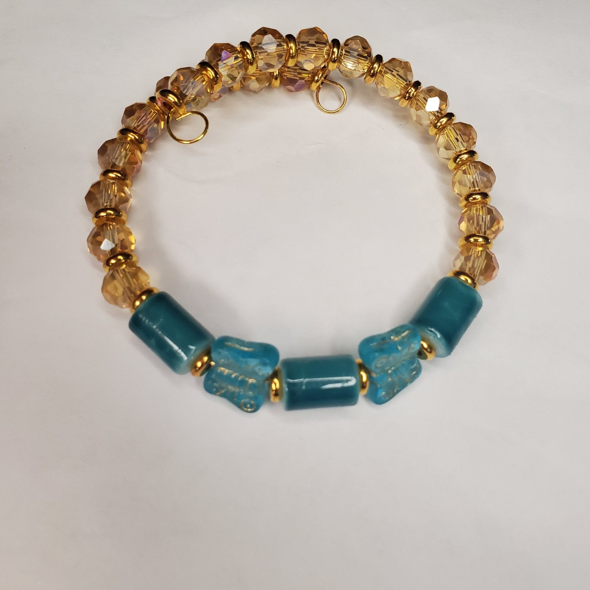 Teal Porcelain Bracelet (MW) | Mamabug ReCreations - Artisan Jewelry