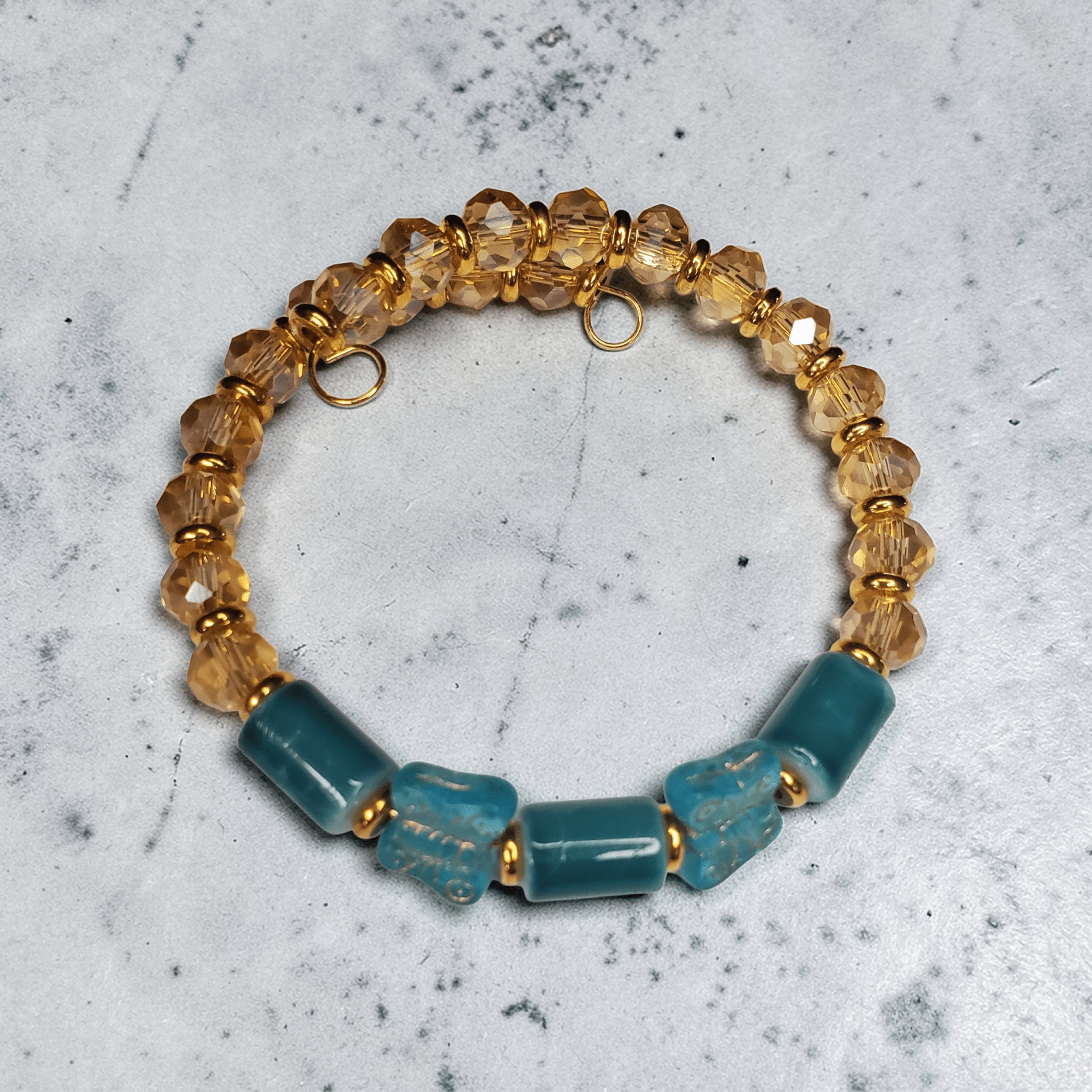 Teal Porcelain Bracelet (MW) | Mamabug ReCreations - Artisan Jewelry