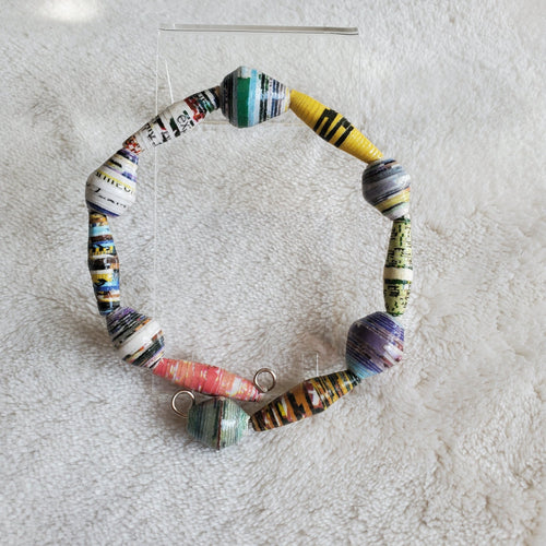 Recycled Paper Bead Bracelet (MW) | Mamabug ReCreations - Artisan Jewelry