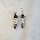 White and Black Polka Dots Earrings | Mamabug ReCreations - Artisan Jewelry