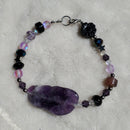Large Amethyst Stone Bracelet (W) | Mamabug ReCreations - Artisan Jewelry