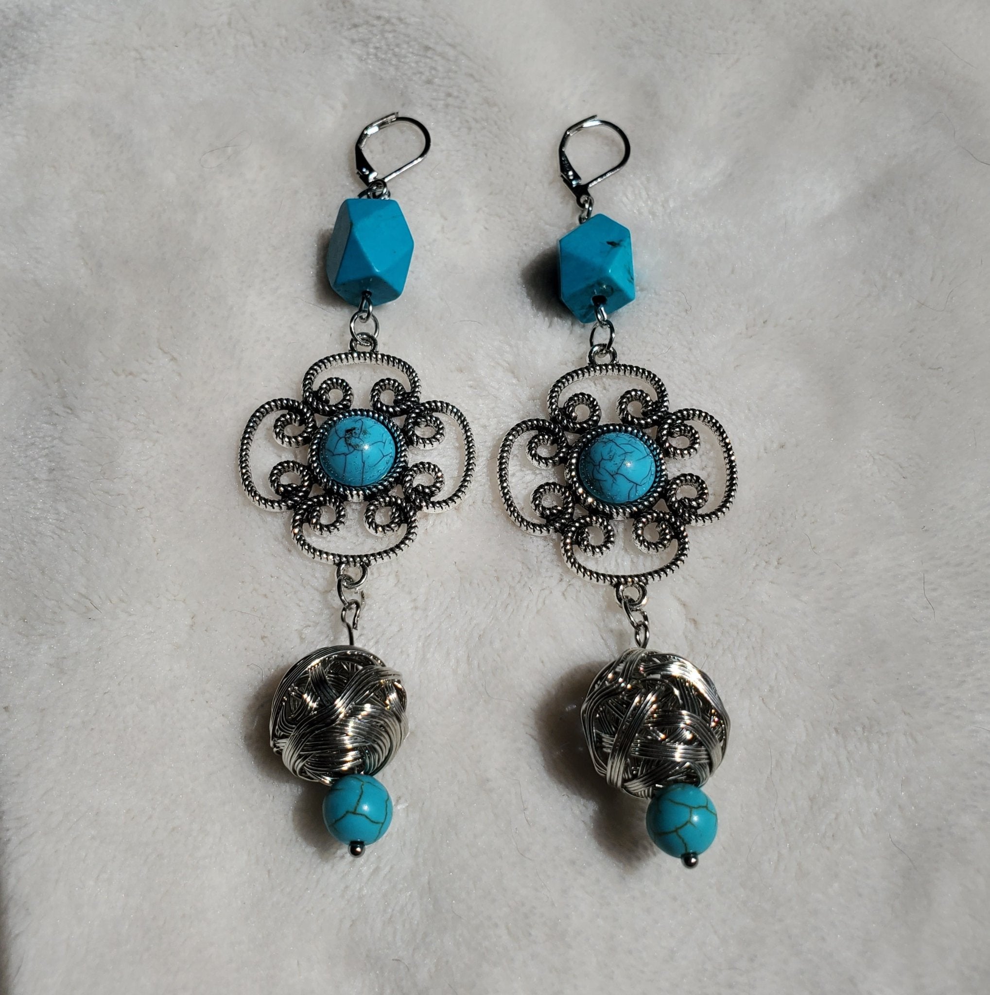 Silver and Turquoise Earrings | Mamabug ReCreations - Artisan Jewelry