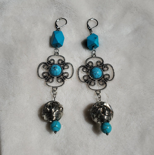 Silver and Turquoise Earrings | Mamabug ReCreations - Artisan Jewelry