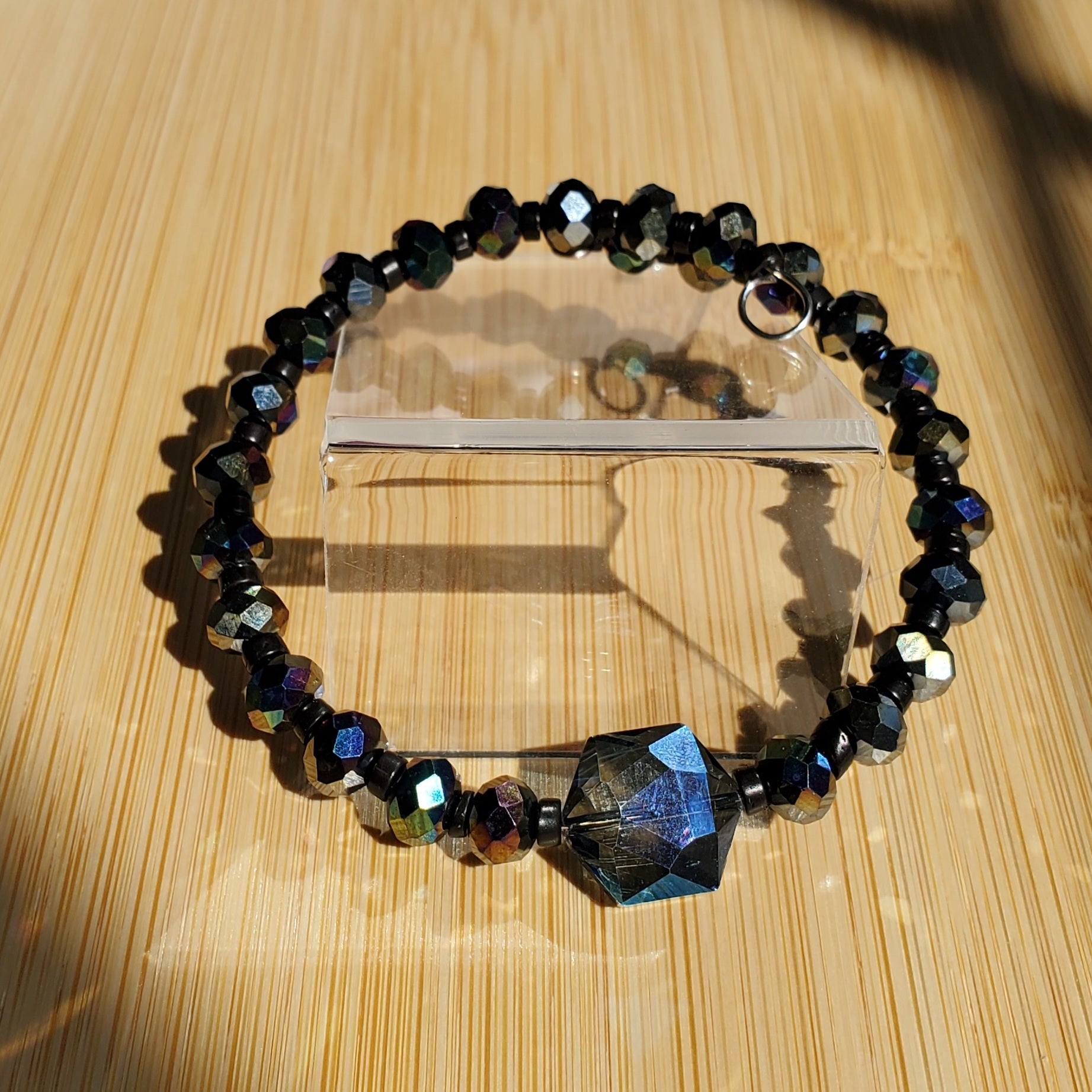 Jet Black Crystal Bracelet (MW) | Mamabug ReCreations - Artisan Jewelry