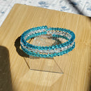 Sky Blue and Clear Crystal Bracelet (MW) | Mamabug ReCreations - Artisan Jewelry
