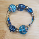 Blue and Gold Bracelet (MW) | Mamabug ReCreations - Artisan Jewelry