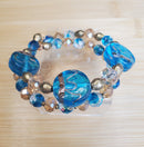 Blue with Gold Accents Bracelet (MW) | Mamabug ReCreations - Artisan Jewelry