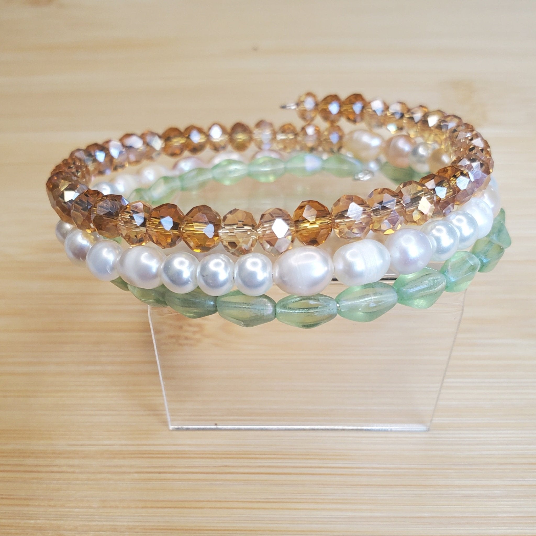 Crystal and Pearl Bracelet (MW) | Mamabug ReCreations - Artisan Jewelry