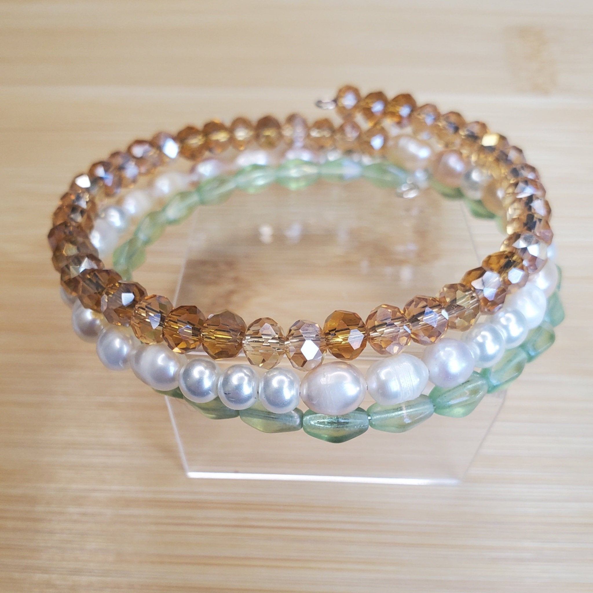 Crystal and Pearl Bracelet (MW) | Mamabug ReCreations - Artisan Jewelry