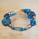 Blue and Gold Bracelet (MW) | Mamabug ReCreations - Artisan Jewelry