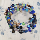 Blue Czech Glass Beaded Bracelet (MW) | Mamabug ReCreations - Artisan Jewelry