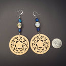 Sandy Brown Wooden Coin Earrings | Mamabug ReCreations - Artisan Jewelry