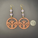 Wooden Fleur de Lis and Recycled Bead Earrings | Mamabug ReCreations - Artisan Jewelry