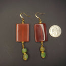 Red Jade and Recycled Beads Earrings | Mamabug ReCreations - Artisan Jewelry