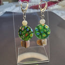 Green Millefiori Earrings | Mamabug ReCreations - Artisan Jewelry