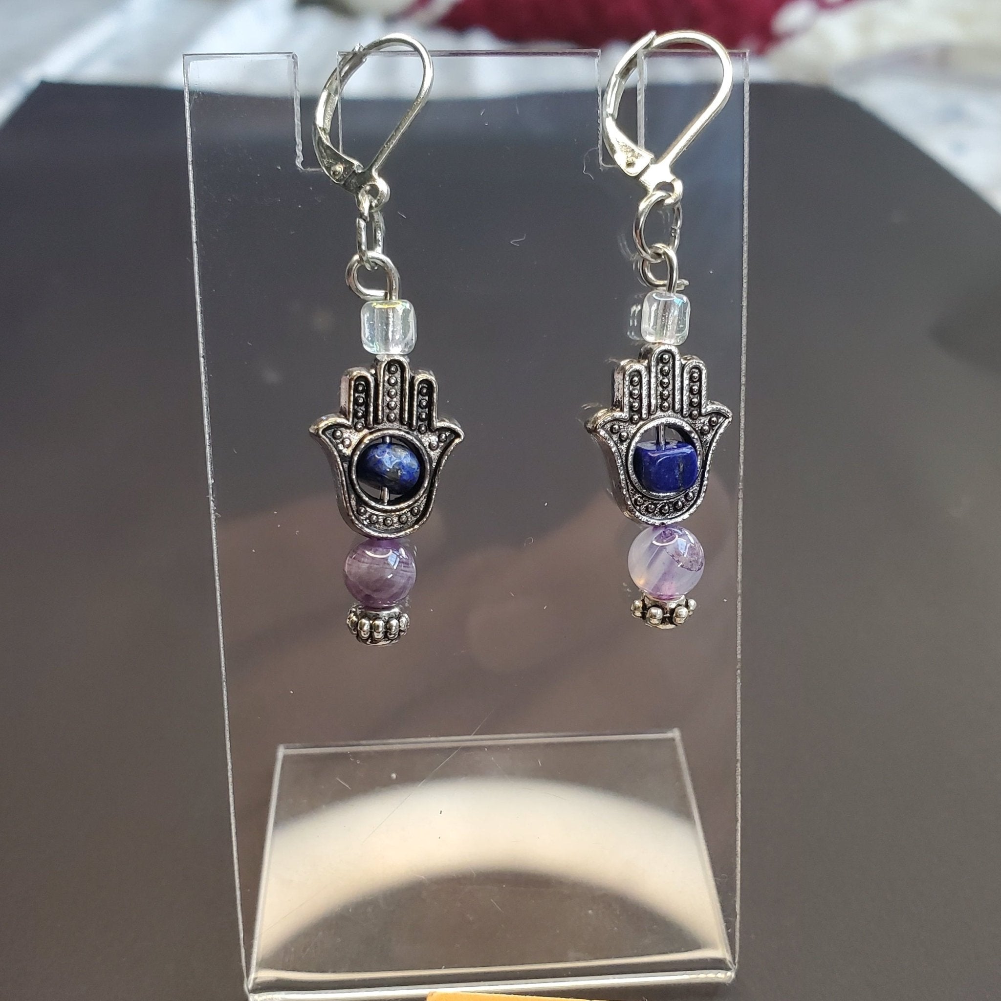 Hamsa Earrings | Mamabug ReCreations - Artisan Jewelry