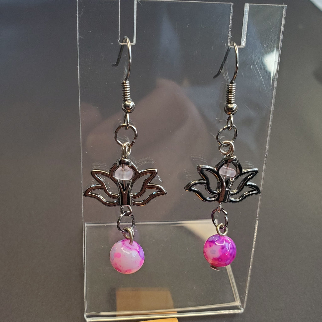 Blush Pink Lotus Earrings
