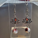 Red Lotus Earrings | Mamabug ReCreations - Artisan Jewelry