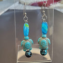 Blue Turtle Earrings | Mamabug ReCreations - Artisan Jewelry