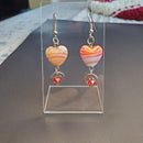 Orange Creamsicle Heart Earrings | Mamabug ReCreations - Artisan Jewelry
