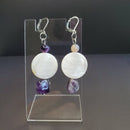 White Jade with Amethyst Earrings | Mamabug ReCreations - Artisan Jewelry
