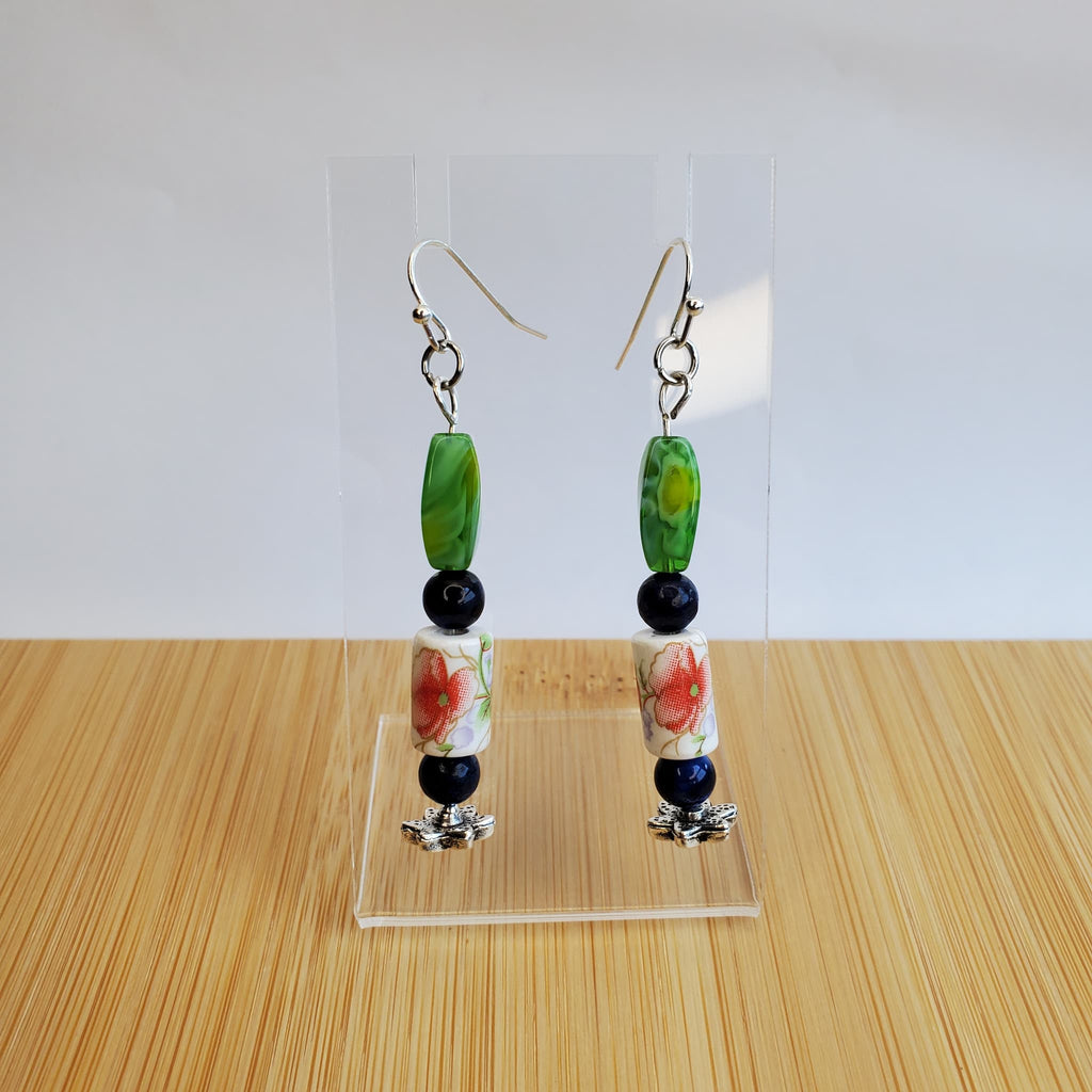 Orange Floral Earrings