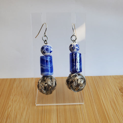 Swirly Floral Earrings | Mamabug ReCreations - Artisan Jewelry