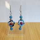 Blue Floral Earrings | Mamabug ReCreations - Artisan Jewelry