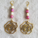 Rosey Pink Earrings in Gold | Mamabug ReCreations - Artisan Jewelry