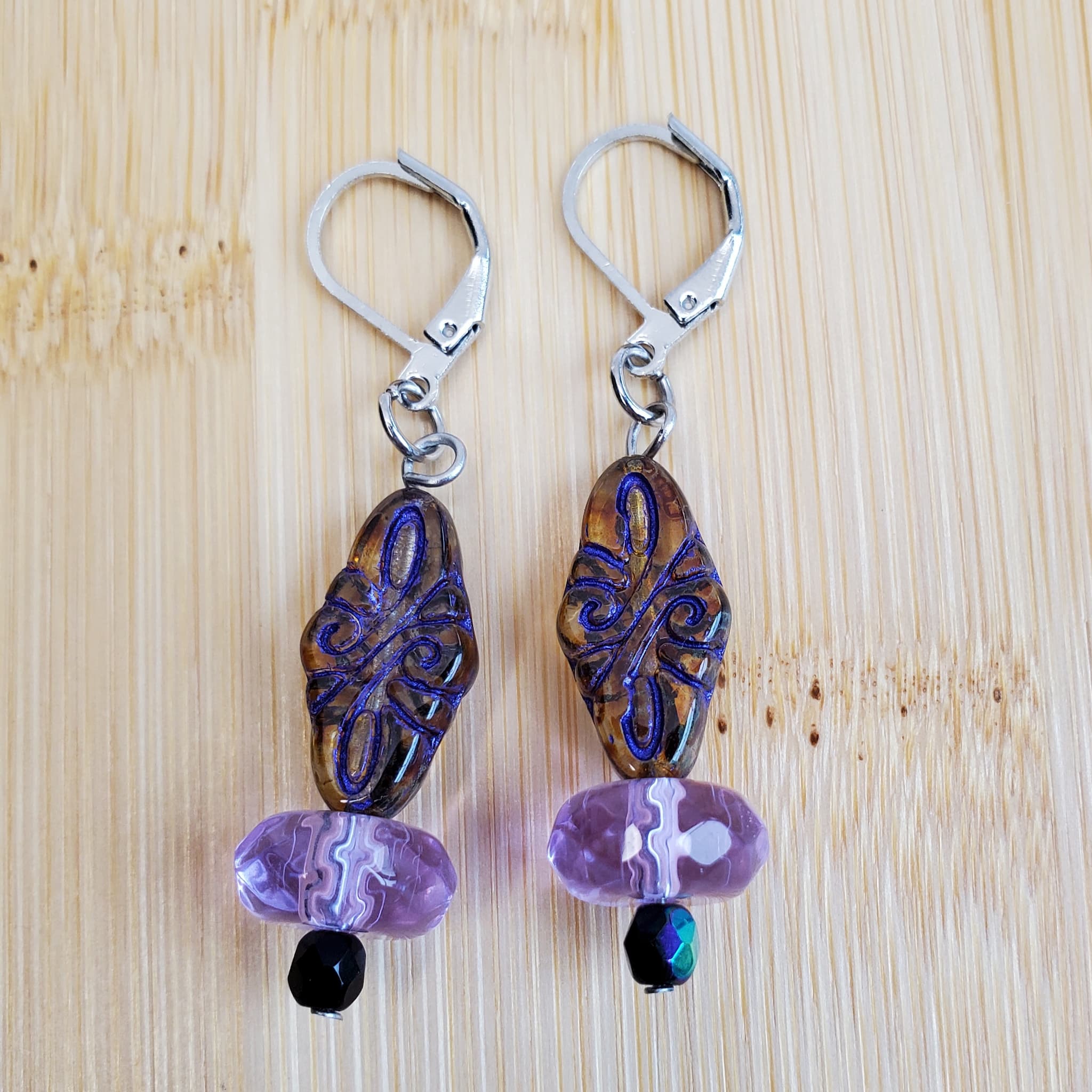 Plum Earrings | Mamabug ReCreations - Artisan Jewelry