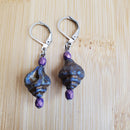 Purple Shell Earrings | Mamabug ReCreations - Artisan Jewelry