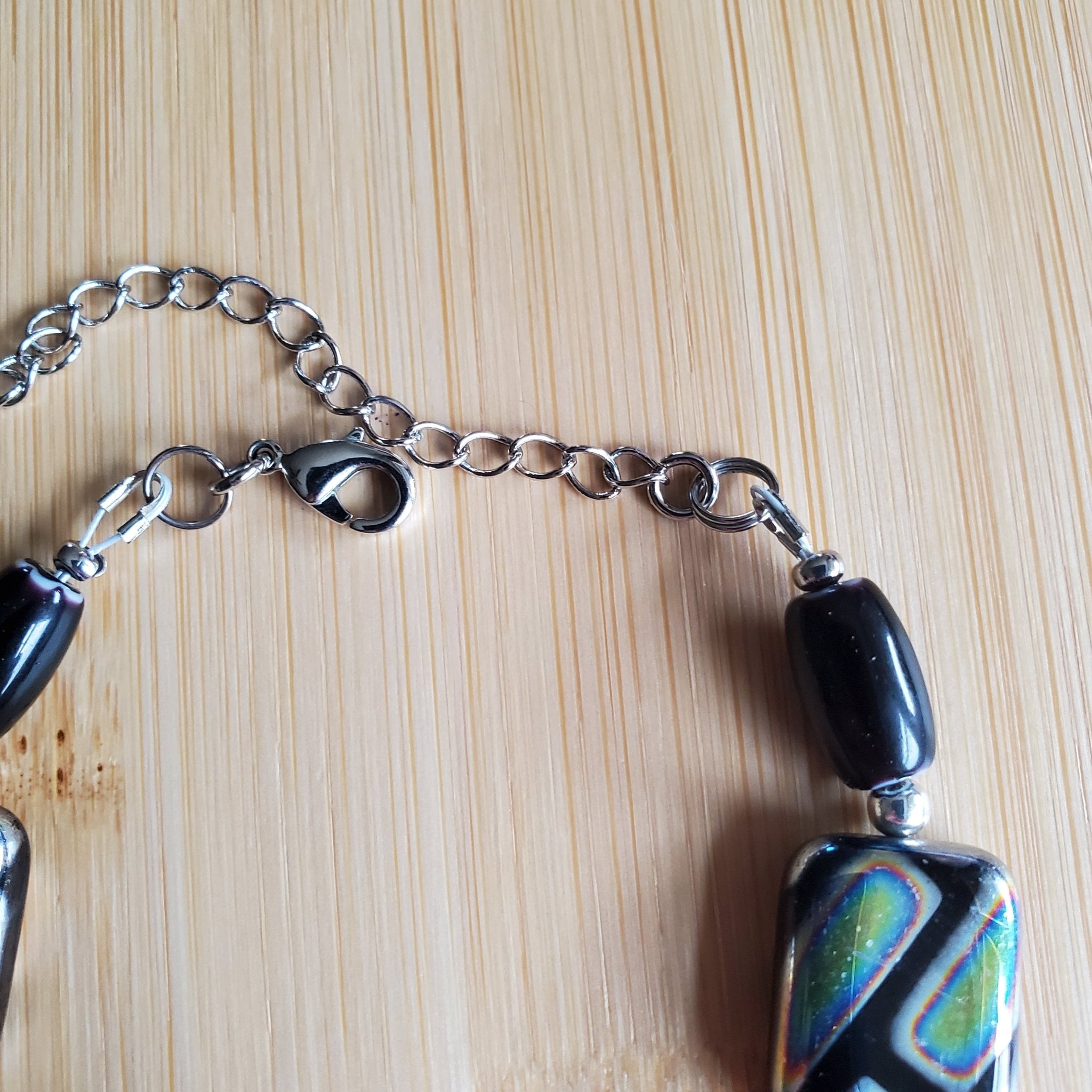 Dichroic Glass with Celtic Heart Knot Bracelet (W) | Mamabug ReCreations - Artisan Jewelry