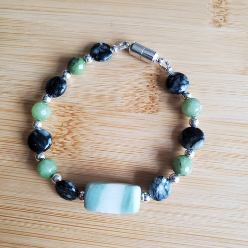 Amazonite and Serpentine Jewelry Set (W) | Mamabug ReCreations - Artisan Jewelry