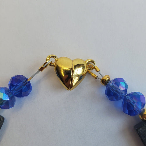 Golden Butterfly in Rich Blue and Deep Green Bracelet (W) | Mamabug ReCreations - Artisan Jewelry