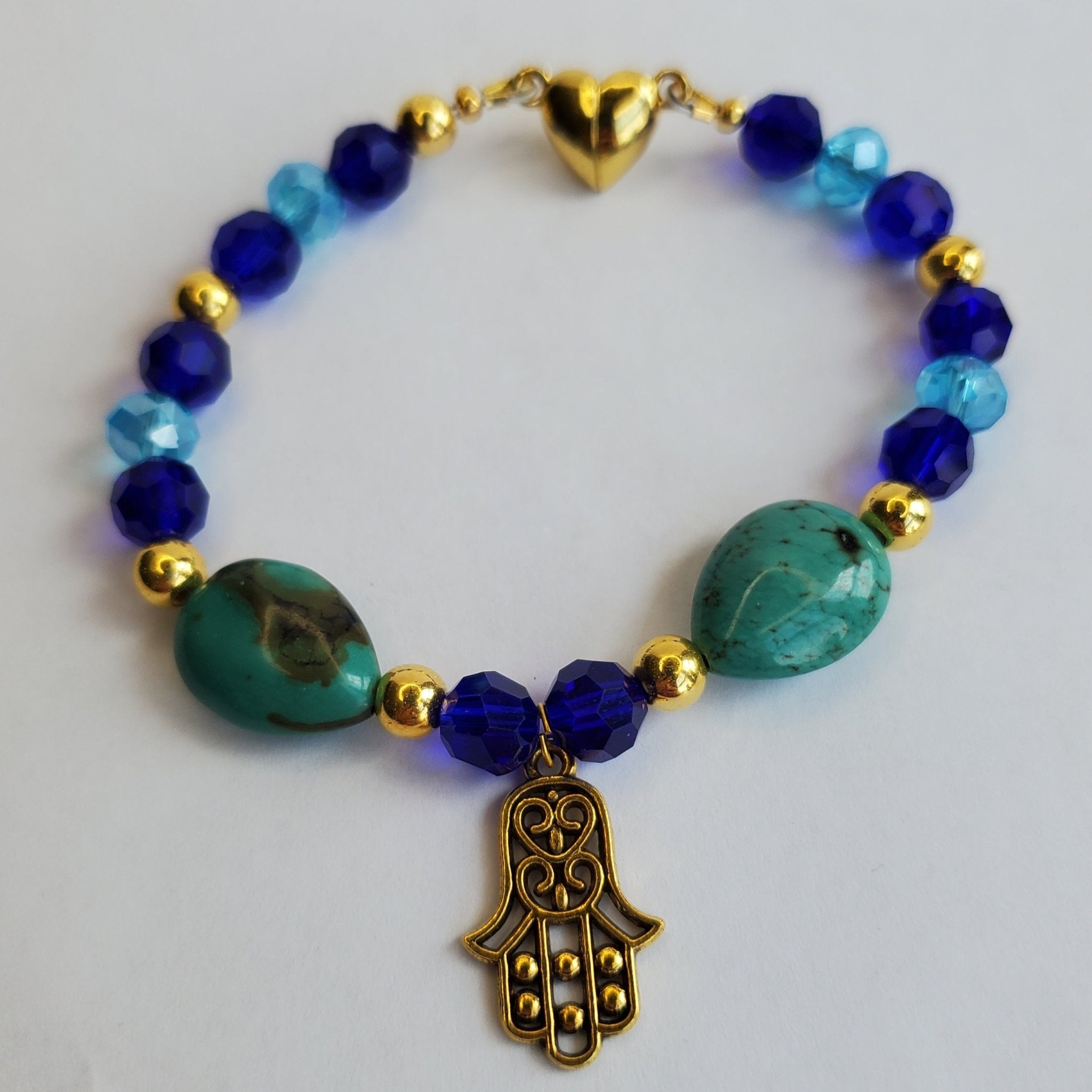Blue Hamsa Bracelet (W) | Mamabug ReCreations