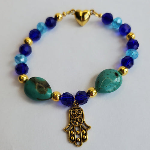 Blue Hamsa Bracelet (W) | Mamabug ReCreations