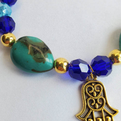 Blue Hamsa Bracelet (W) | Mamabug ReCreations