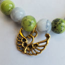 Golden Swan with Green and White Bracelet (W) | Mamabug ReCreations