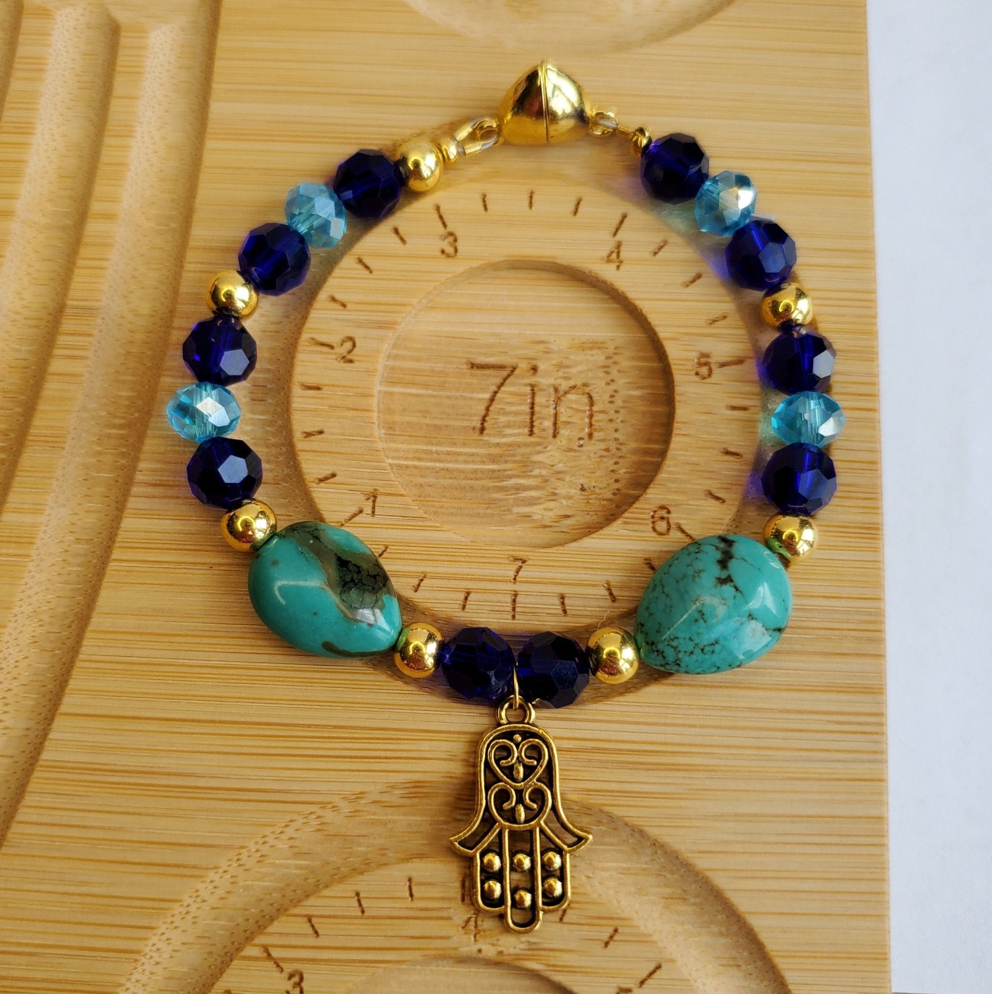 Blue Hamsa Bracelet (W) | Mamabug ReCreations