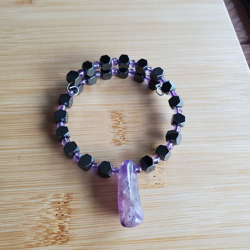 Amethyst Stone Bracelet with Hemalyke (MW) | Mamabug ReCreations