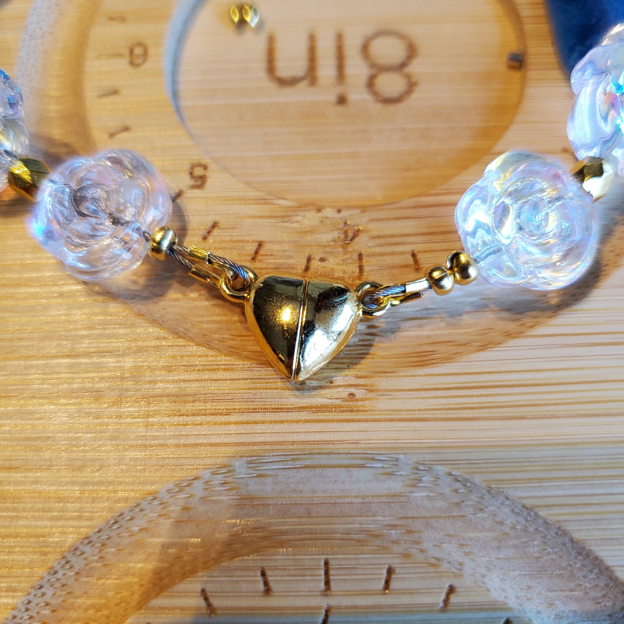 Large Blue Lace Agate Stone Bracelet (W) | Mamabug ReCreations - Artisan Jewelry