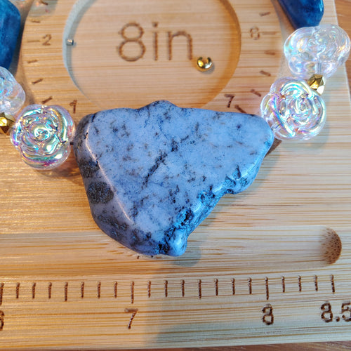 Large Blue Lace Agate Stone Bracelet (W) | Mamabug ReCreations - Artisan Jewelry