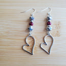 Open Lopsided Heart Earrings | Mamabug ReCreations - Artisan Jewelry
