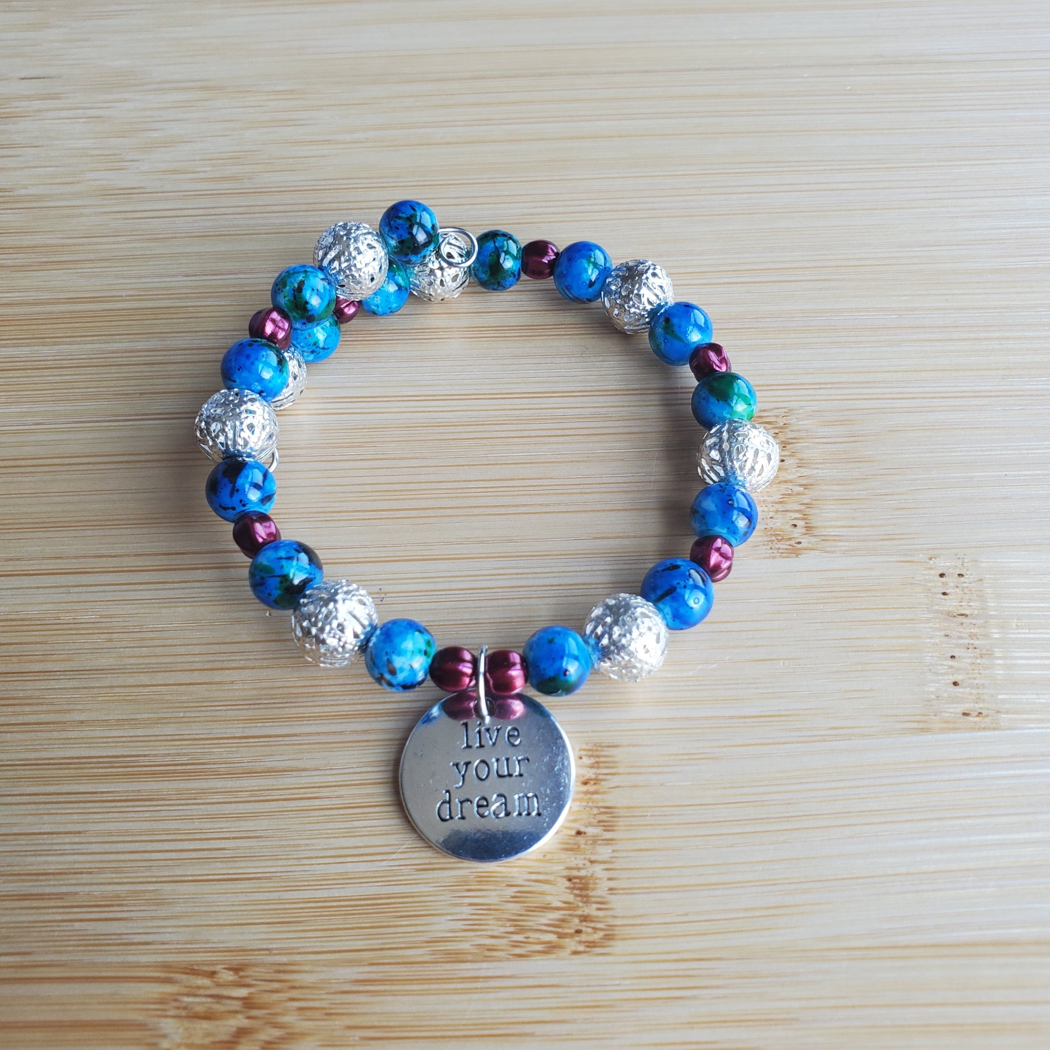 Live Your Dream Bracelet - Red White and Blue Edition (MW) | Mamabug ReCreations - Artisan Jewelry