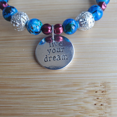 Live Your Dream Bracelet - Red White and Blue Edition (MW) | Mamabug ReCreations - Artisan Jewelry