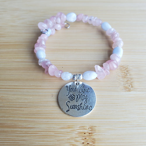 You Are My Sunshine Bracelet in Stone Chips (MW) | Mamabug ReCreations - Artisan Jewelry