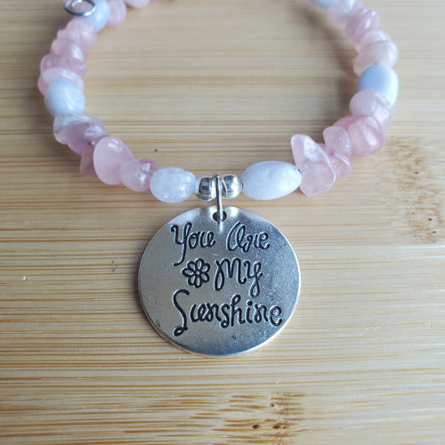 You Are My Sunshine Bracelet in Stone Chips (MW) | Mamabug ReCreations - Artisan Jewelry