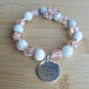 Believe in Love Bracelet - Peach and White (MW) | Mamabug ReCreations - Artisan Jewelry