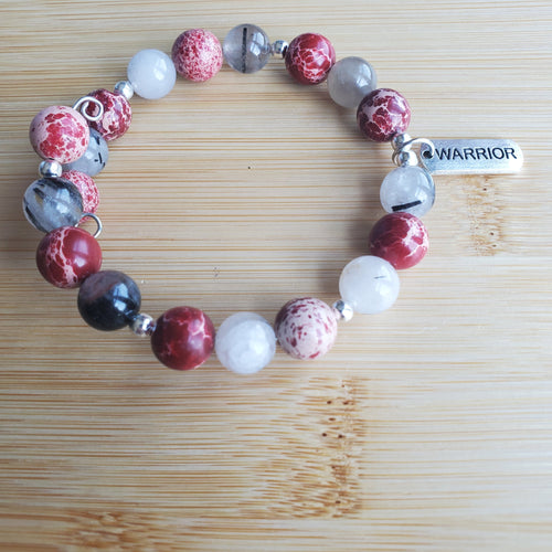 Warrior Bracelet in Red and White (MW) | Mamabug ReCreations - Artisan Jewelry