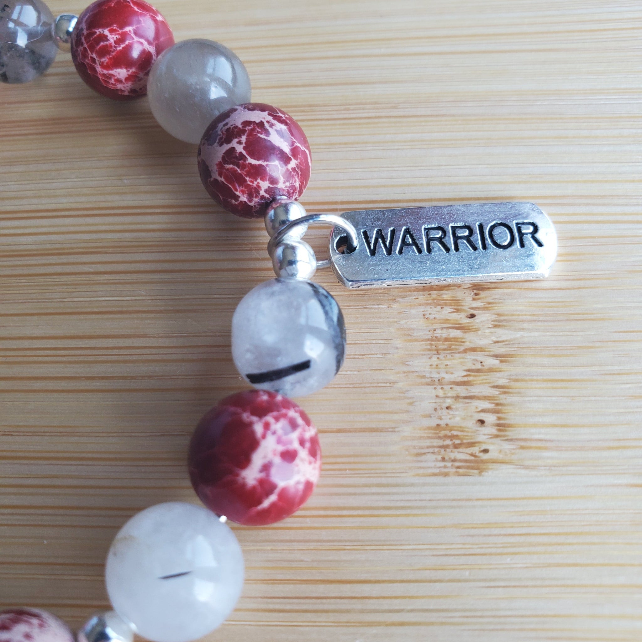 Warrior Bracelet in Red and White (MW) | Mamabug ReCreations - Artisan Jewelry